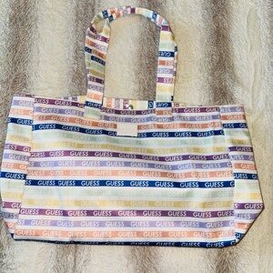 GUESS Rainbow Logo Tote Bag